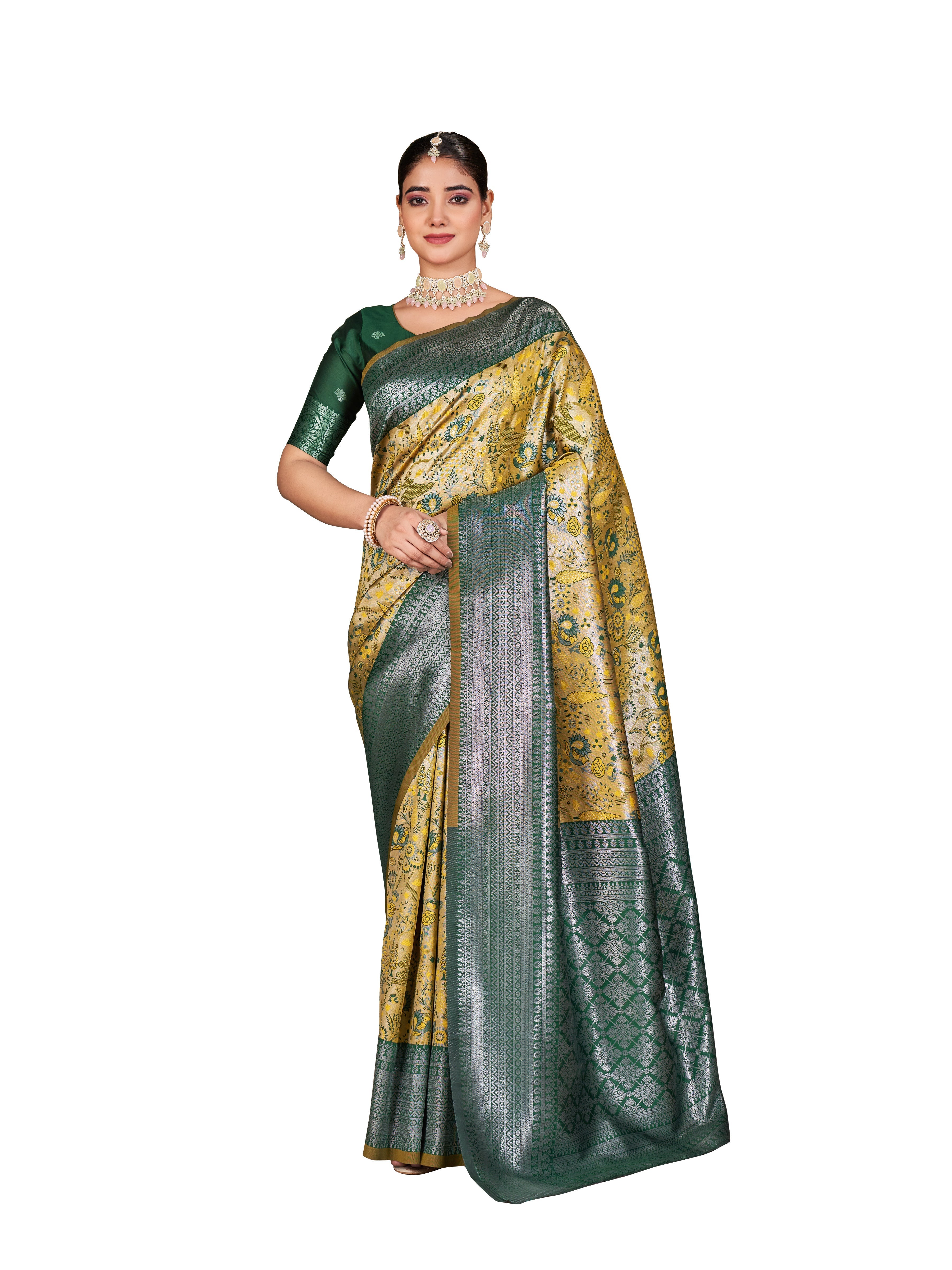 Peach Coral Sequin Saree