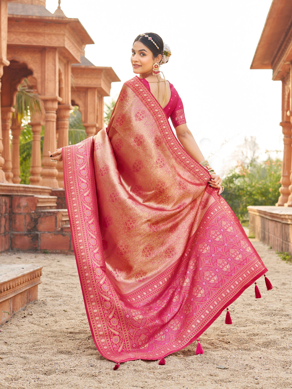 Burgundy Sequin Saree