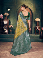 Peach Coral Sequin Saree