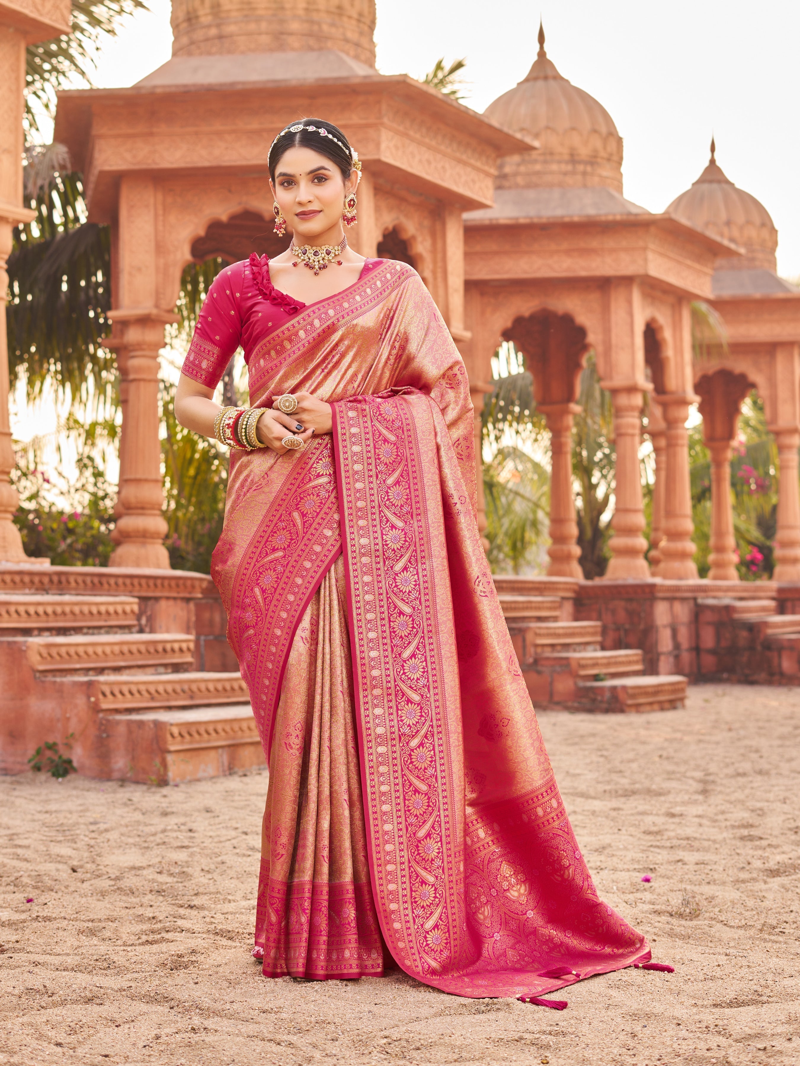 Burgundy Sequin Saree