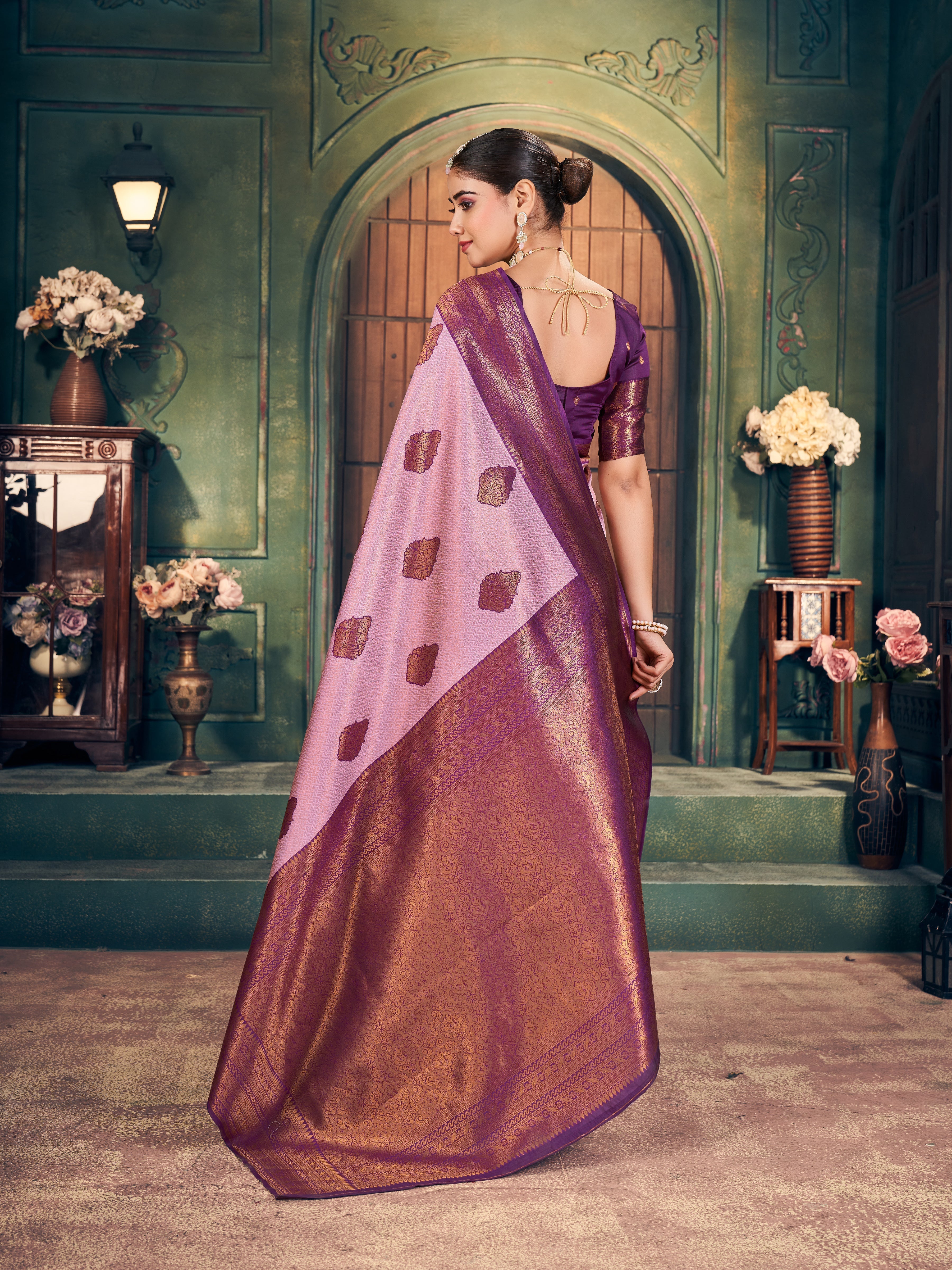 Baby Pink Shimmer Saree