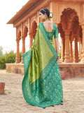 Teal Blue Sequin Saree