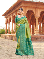 Teal Blue Sequin Saree