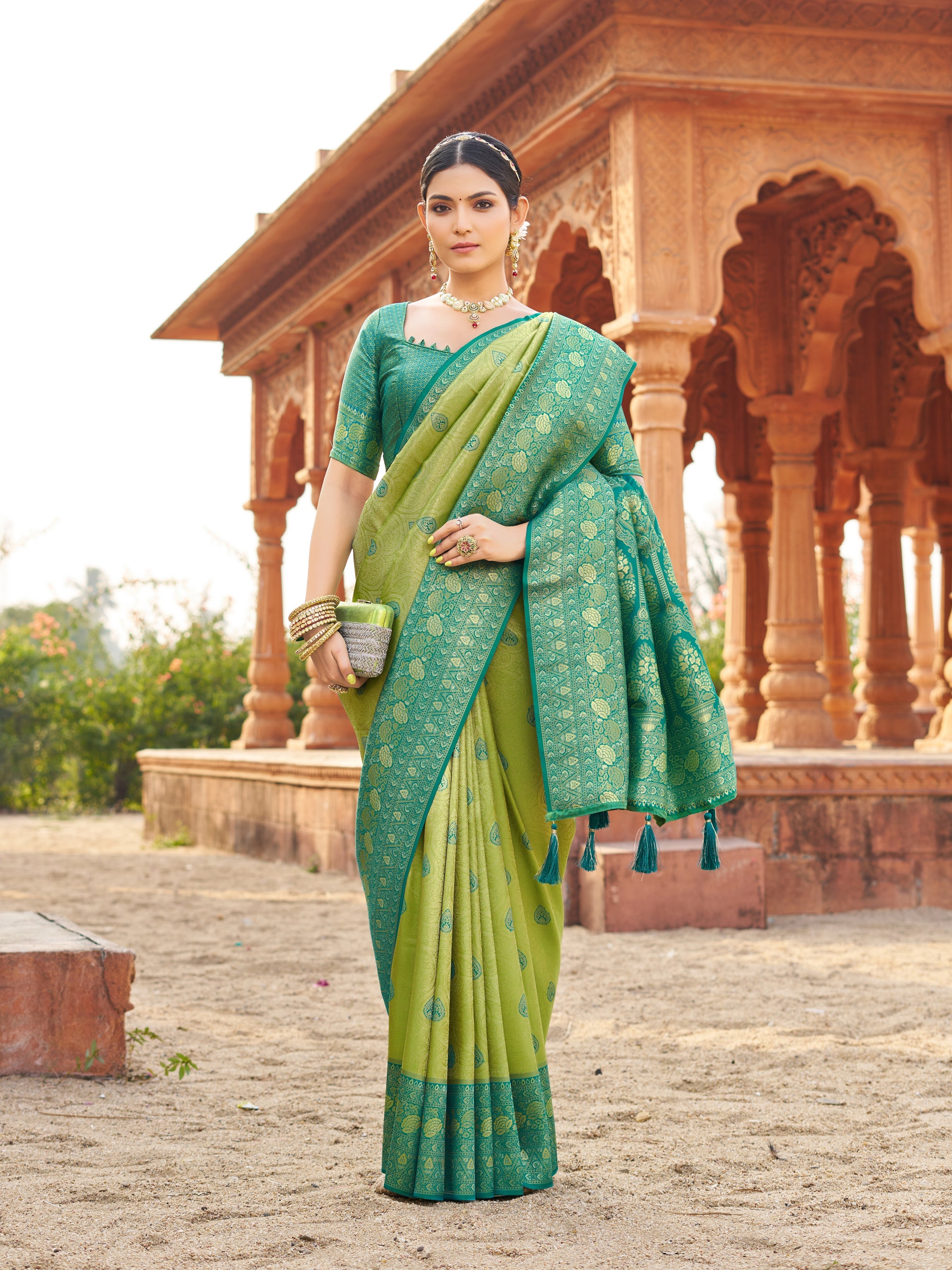 Teal Blue Sequin Saree