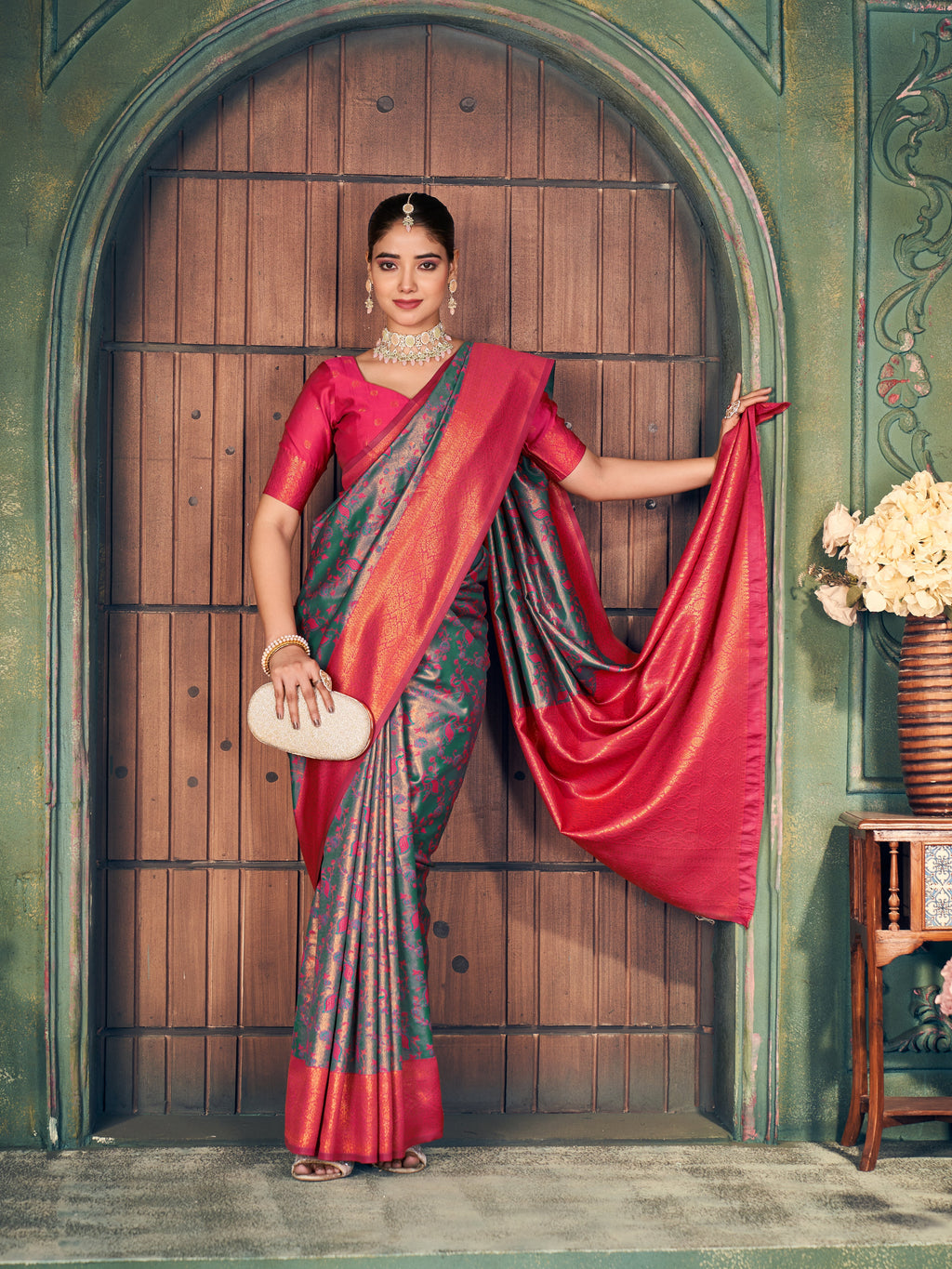 Silver Grey Border Saree