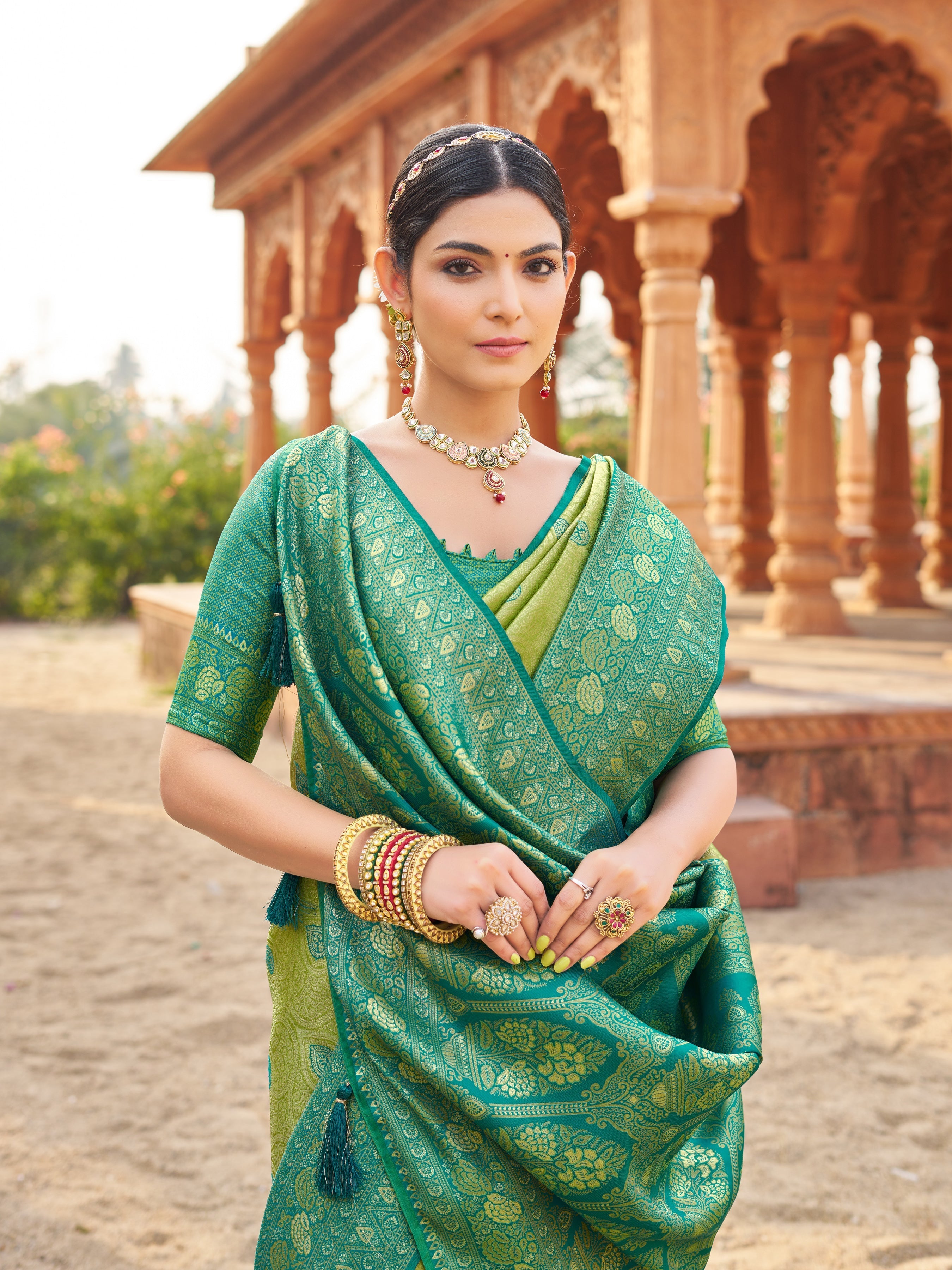 Teal Blue Sequin Saree
