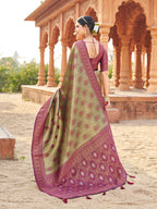 Magenta Pink Sequin Saree