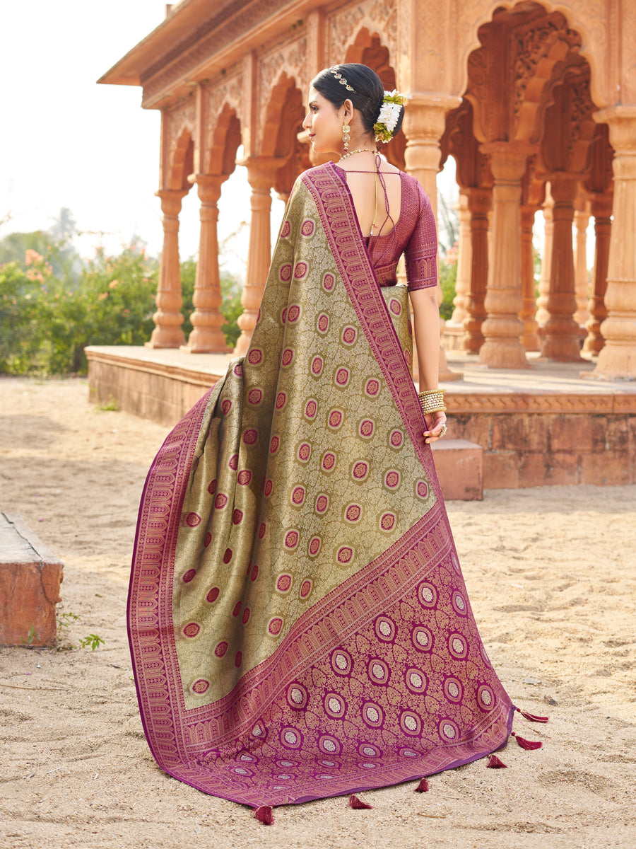 Magenta Pink Sequin Saree