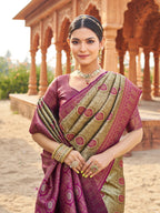 Magenta Pink Sequin Saree
