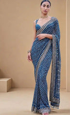 Indigo Printed Saree
