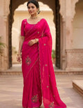 Rani Pink Chiffon Saree
