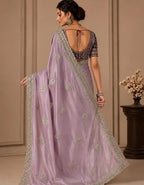 Orchid Pink Silk Saree