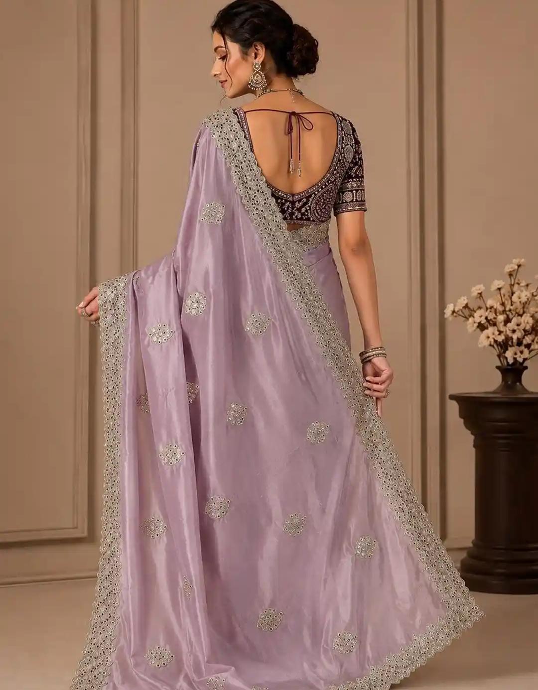 Orchid Pink Silk Saree