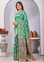 Ocean Green Organza Saree