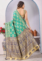 Ocean Green Organza Saree