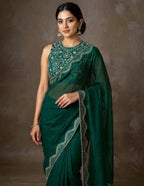 Green Tissue Saree