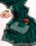 Green Tissue Saree