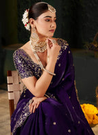 Purple Shimmer Saree