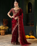 Maroon Shimmer Saree