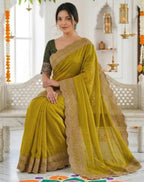 Yellow Bandhani Saree