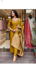 Mustard Silk Kurta Set