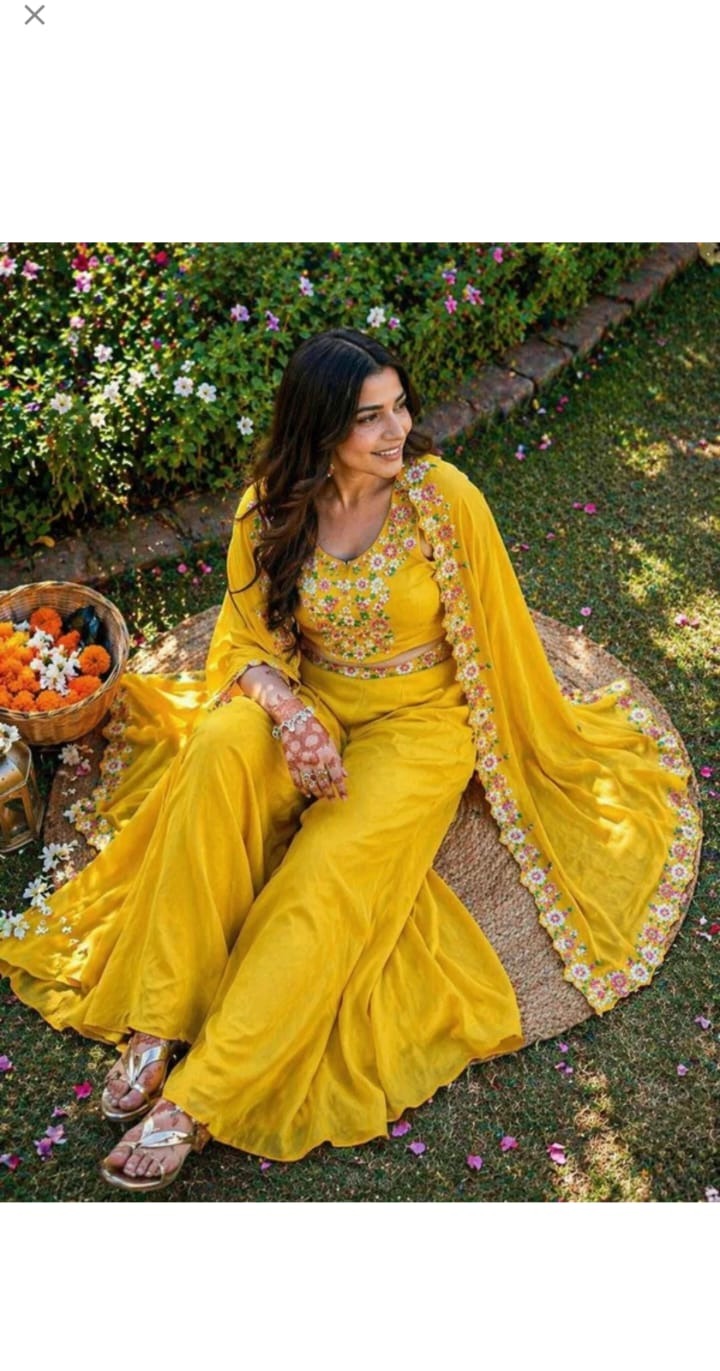 Yellow Embroidered Lehenga