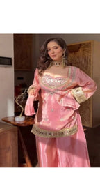 Pink Floral Kurta Set