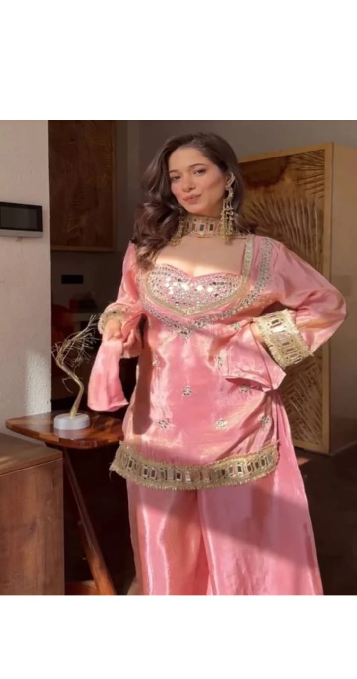 Pink Floral Kurta Set