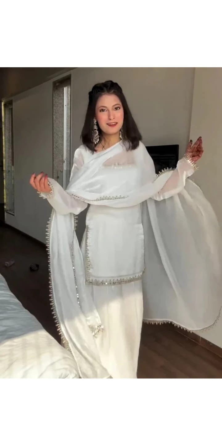 White Layered Kurta Set