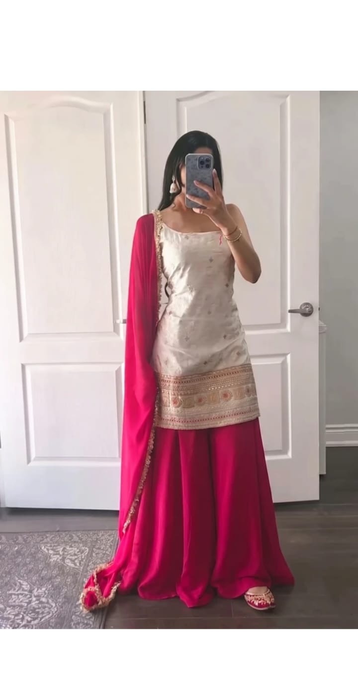 Pink Palazzo Kurta Set