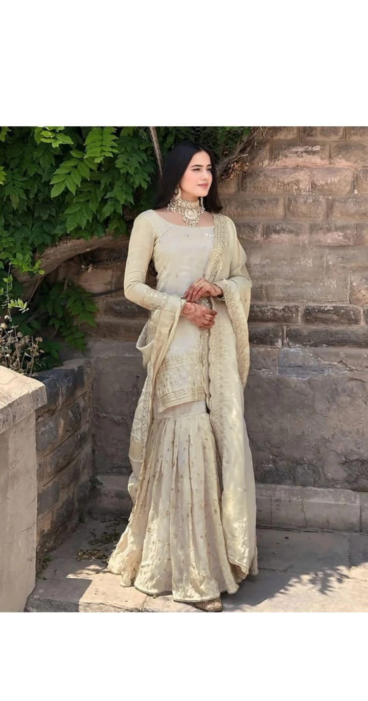 Ivory Flared Kurta Set