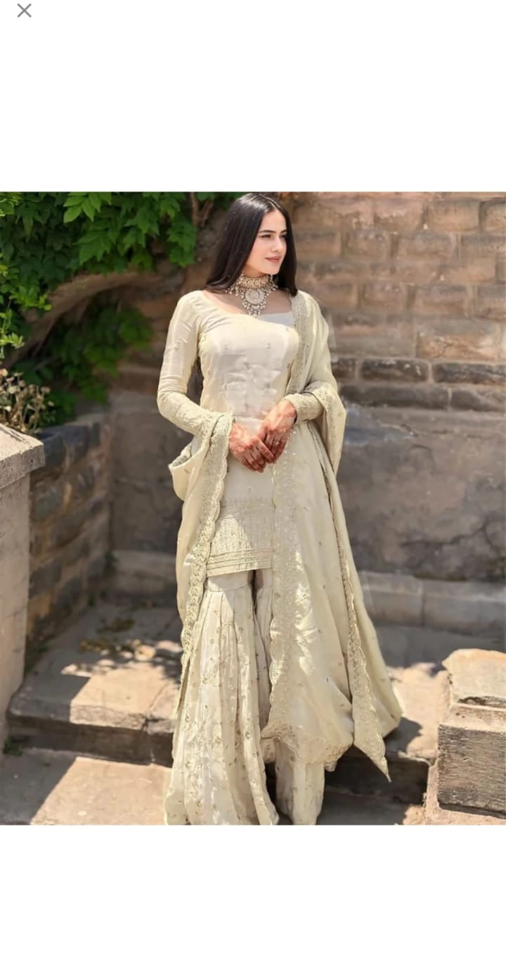 Ivory Flared Kurta Set